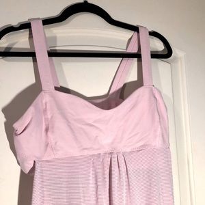 Lululemon light pink drawstring built-in bra tank